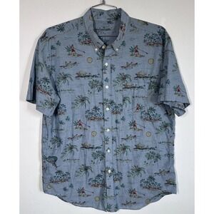J. Crew Men's Lightweight Chambray Short Sleeve Button Down Shirt Size XL Cruise
